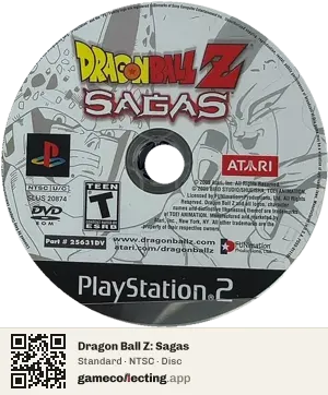 Dragon Ball Z: Sagas PlayStation 2, NTSC disc