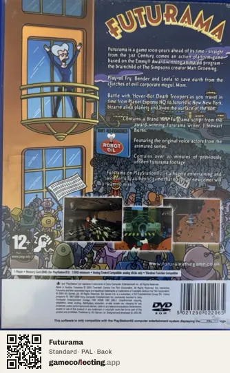 Futurama PlayStation 2, PAL box back