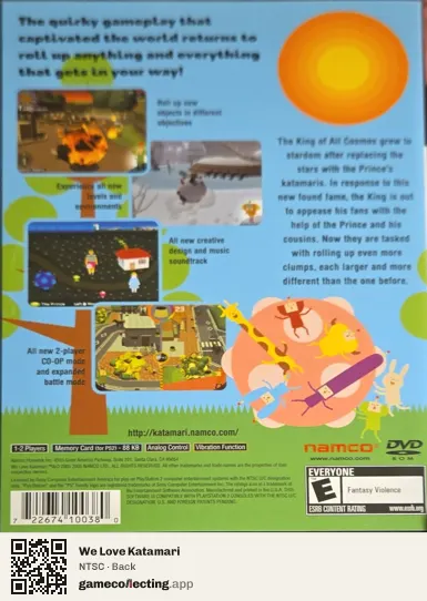 We Love Katamari PlayStation 2, NTSC box back