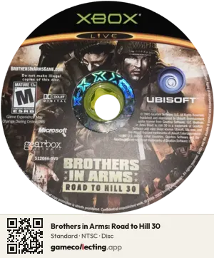 Brothers in Arms: Road to Hill 30 Xbox, NTSC disc