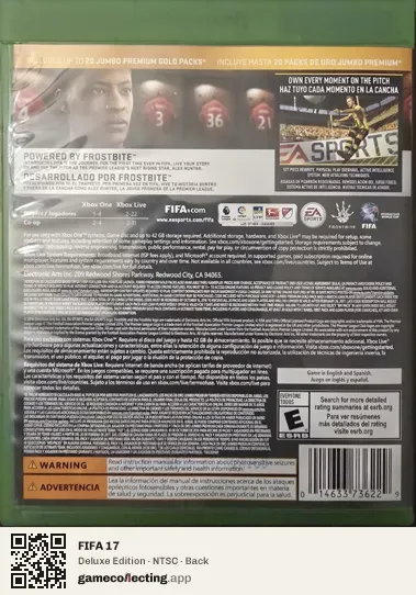 FIFA 17 Xbox One, NTSC box back