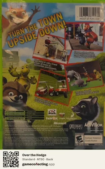 Over the Hedge Xbox, NTSC box back