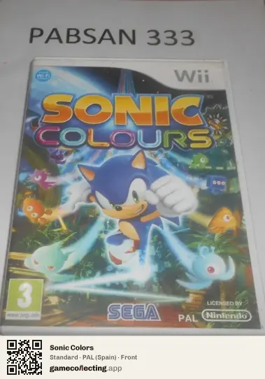 Sonic Colors Nintendo Wii, Spain box front