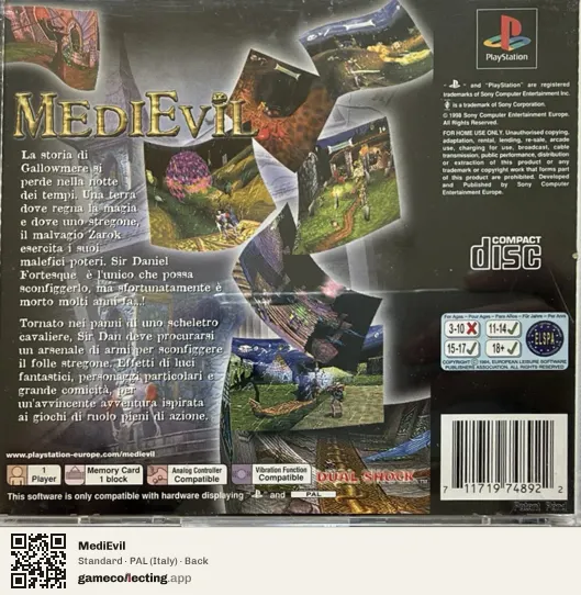 MediEvil PlayStation, Italy box back