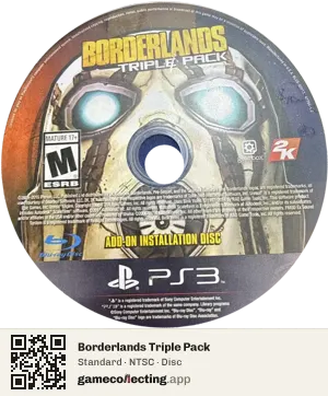 Borderlands Triple Pack PlayStation 3, NTSC disc