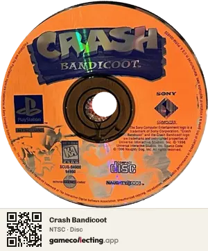 Crash Bandicoot PlayStation, NTSC disc