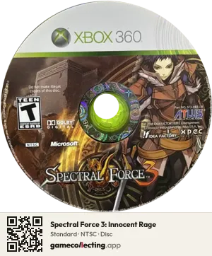 Spectral Force 3: Innocent Rage Xbox 360, NTSC disc