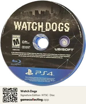 Watch Dogs PlayStation 4, NTSC disc