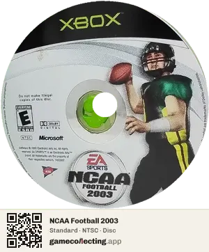 NCAA Football 2003 Xbox, NTSC disc