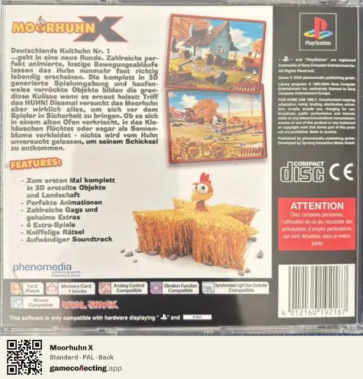 Moorhuhn X PlayStation, PAL box back