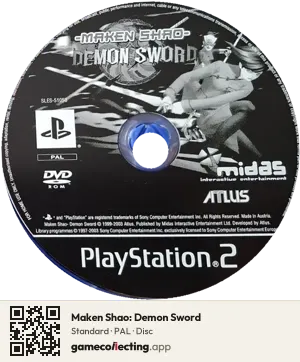 Maken Shao: Demon Sword PlayStation 2, PAL disc