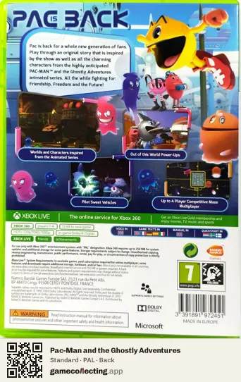 Pac-Man and the Ghostly Adventures Xbox 360, PAL box back