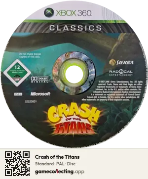 Crash of the Titans Xbox 360, PAL disc