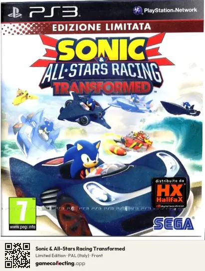 Sonic & All-Stars Racing Transformed PlayStation 3, Italy box front