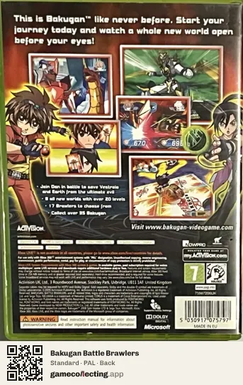 Bakugan Battle Brawlers Xbox 360, PAL box back