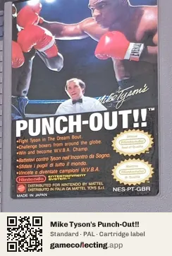 Mike Tyson's Punch-Out!! Nintendo Entertainment System, PAL cartridge label