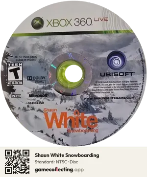Shaun White Snowboarding Xbox 360, NTSC disc