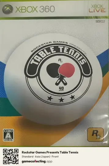 Rockstar Games Presents Table Tennis Xbox 360, Asia box front