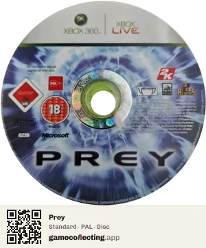 Prey Xbox 360, PAL disc