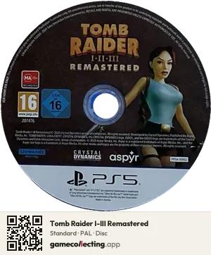 Tomb Raider I-III Remastered PlayStation 5, PAL disc