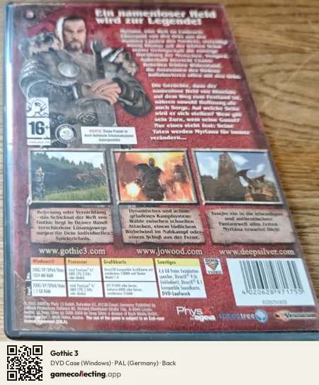 Gothic 3 Computer, Germany box back