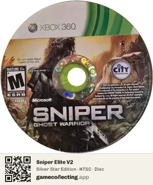 Sniper Elite V2 Xbox 360, NTSC disc