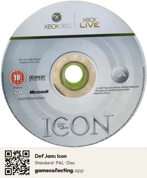 Def Jam: Icon Xbox 360, PAL disc