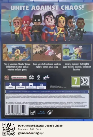 DC's Justice League: Cosmic Chaos PlayStation 4, PAL box back
