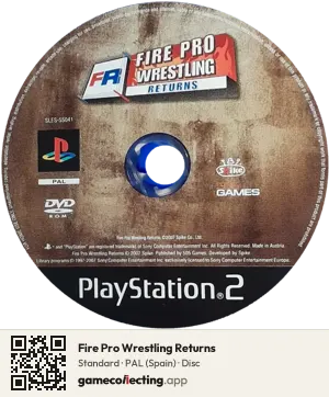 Fire Pro Wrestling Returns PlayStation 2, PAL disc