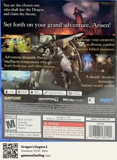 Dragon's Dogma 2 PlayStation 5, NTSC box back