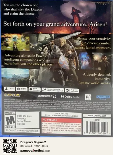 Dragon's Dogma 2 PlayStation 5, NTSC box back