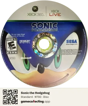 Sonic the Hedgehog Xbox 360, NTSC disc