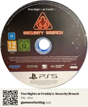 Five Nights at Freddy's: Security Breach PlayStation 5, PAL disc
