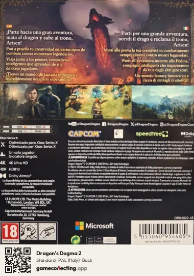 Dragon's Dogma 2 Xbox Series X, Italy box back