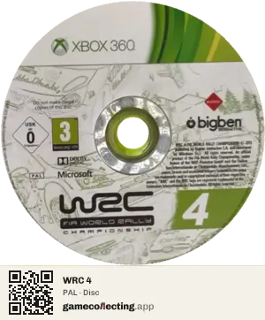 WRC 4 Xbox 360, PAL disc