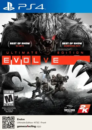 Evolve PlayStation 4, NTSC box front