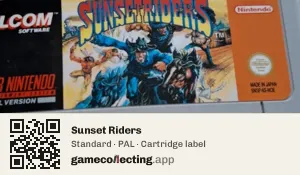 Sunset Riders Super Nintendo Entertainment System, PAL cartridge label