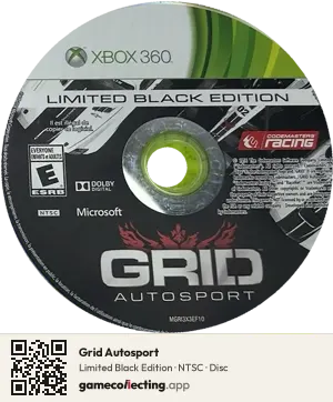 Grid Autosport Xbox 360, NTSC disc