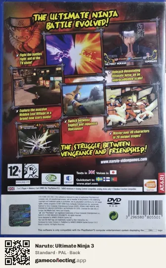 Naruto: Ultimate Ninja 3 PlayStation 2, PAL box back