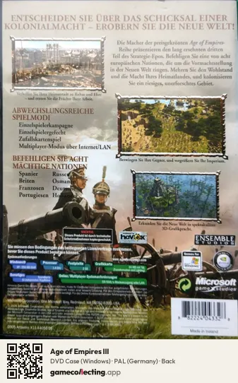 Age of Empires III Computer, Germany box back