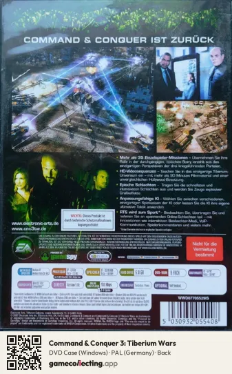 Command & Conquer 3: Tiberium Wars Computer, Germany box back