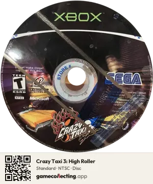 Crazy Taxi 3: High Roller Xbox, NTSC disc
