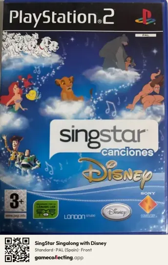 SingStar Singalong with Disney PlayStation 2, Spain box front