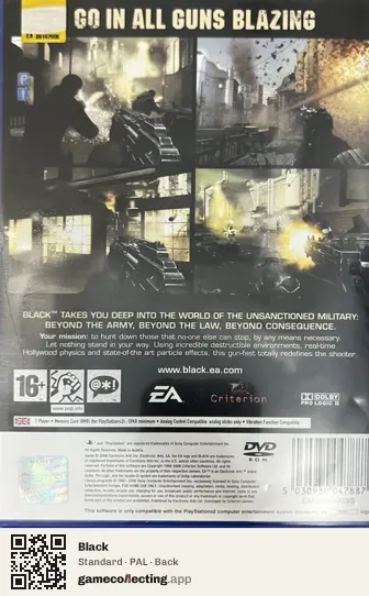 Black PlayStation 2, PAL box back