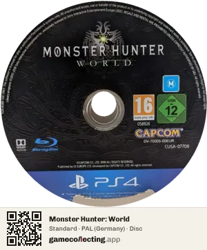 Monster Hunter: World PlayStation 4, PAL disc