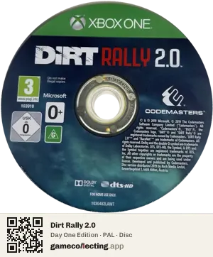 Dirt Rally 2.0 Xbox One, PAL disc