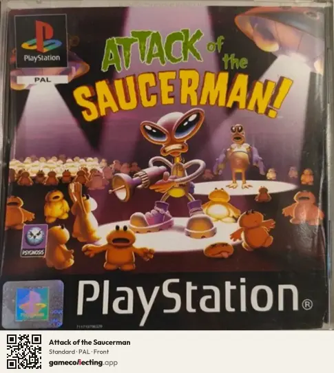 Attack of the Saucerman PlayStation, PAL box front
