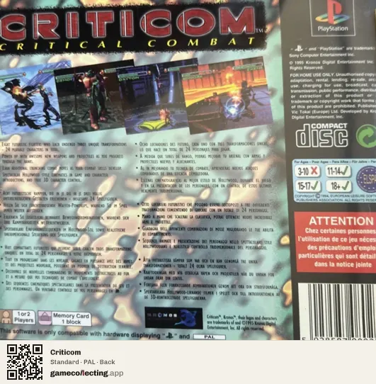 Criticom PlayStation, PAL box back