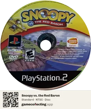 Snoopy vs. the Red Baron PlayStation 2, NTSC disc