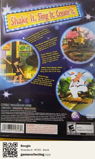 Boogie PlayStation 2, NTSC box back